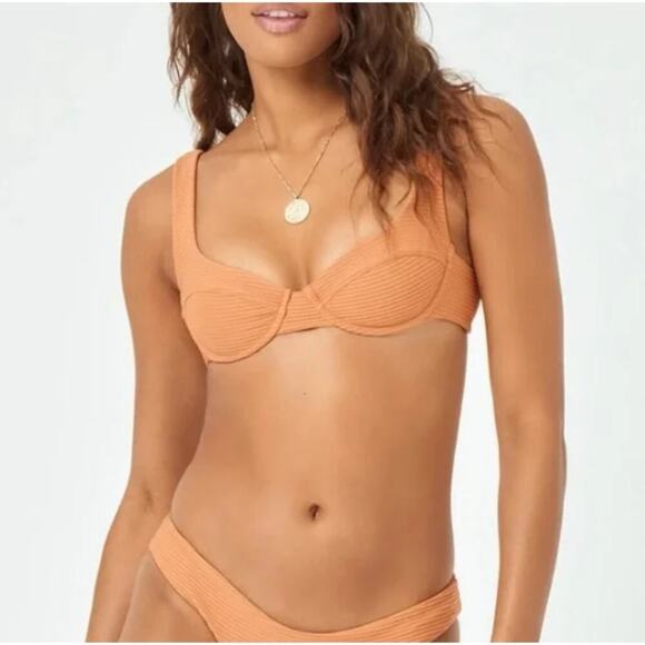 L*Space Eco Chic Repreve Nikita Bikini Top in Sienna Size Large NEW NWT - Picture 2 of 7